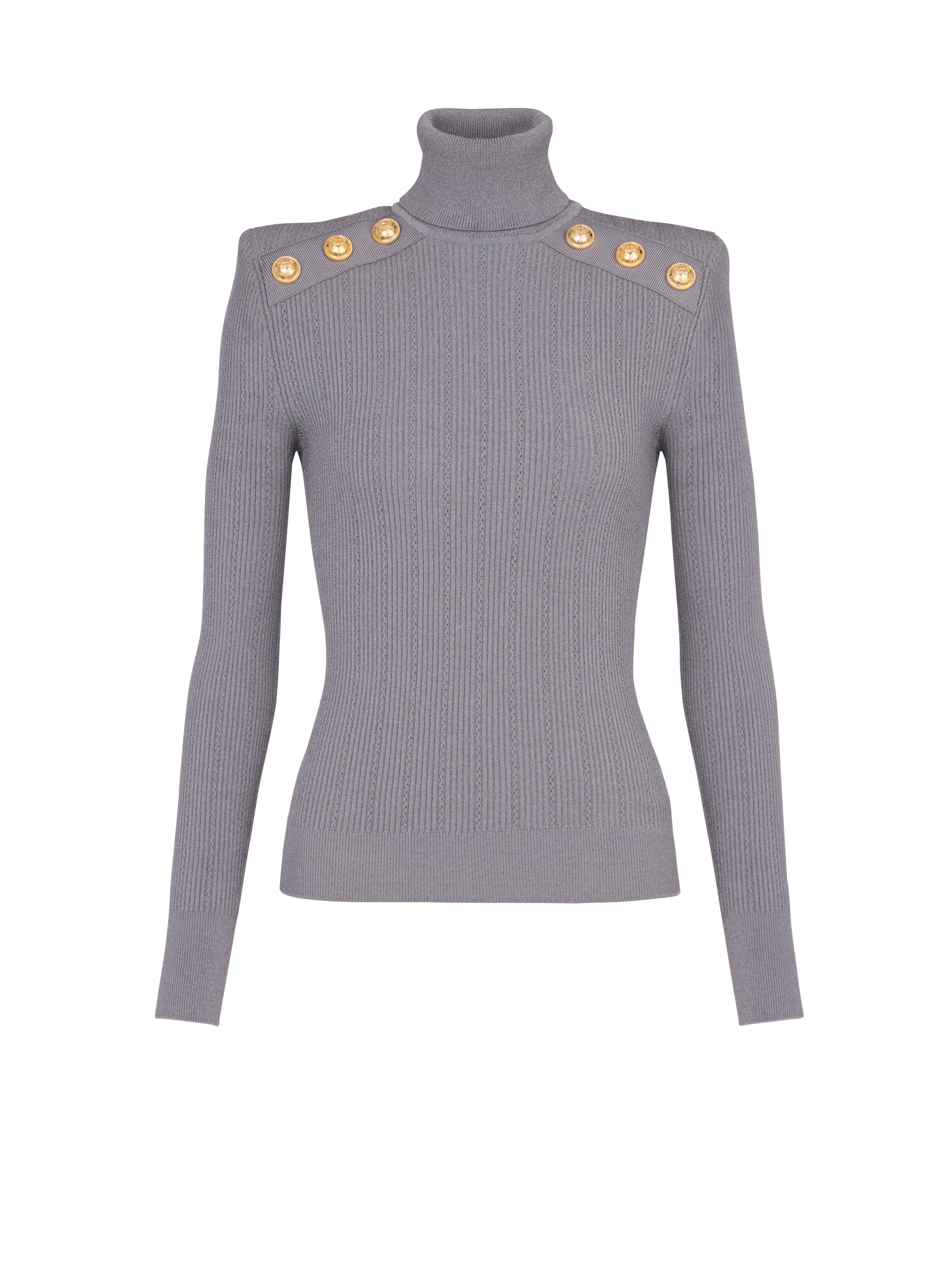 Knit jumper with gold buttons - 1