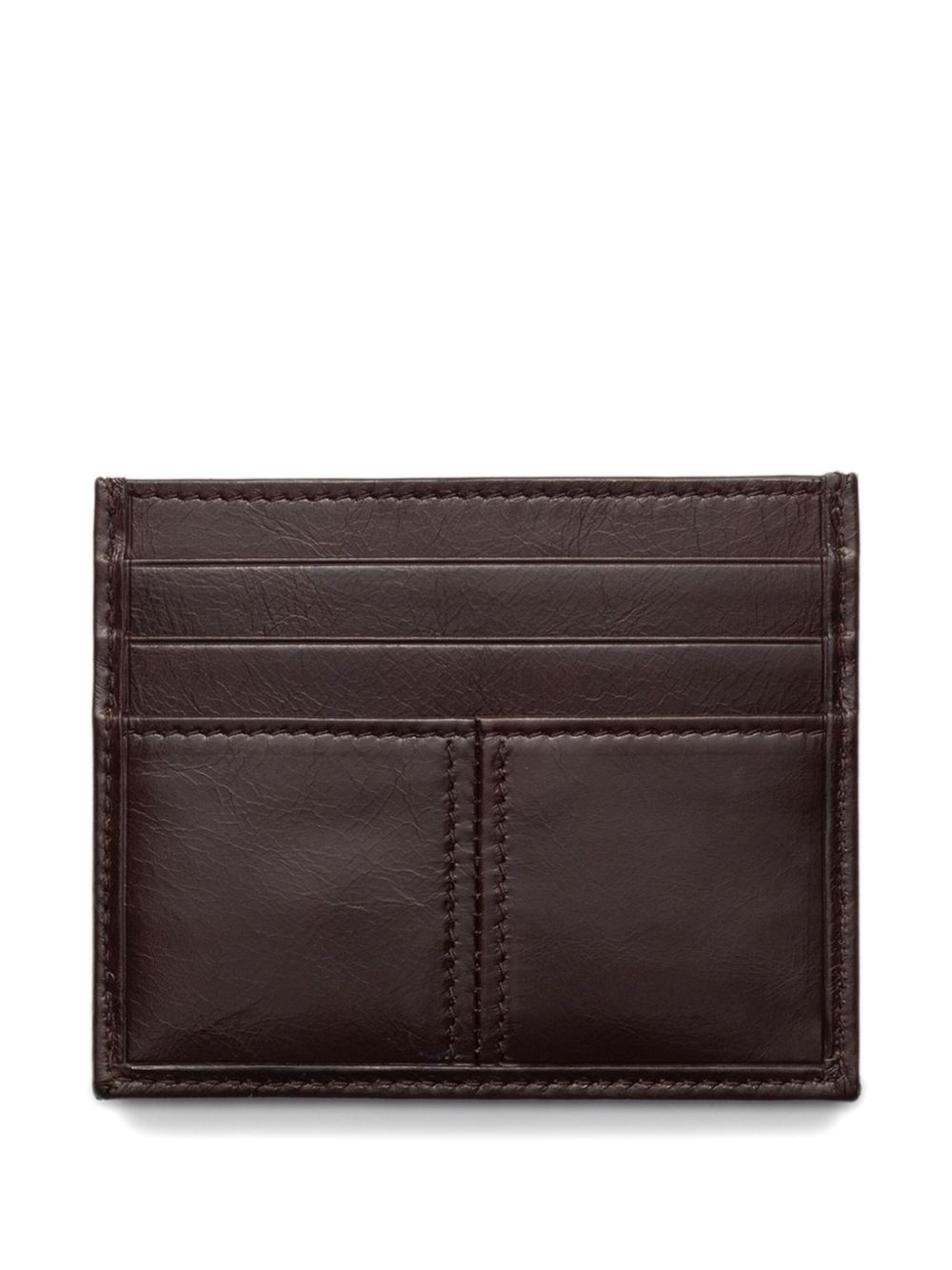 logo-plaque leather card holder - 2