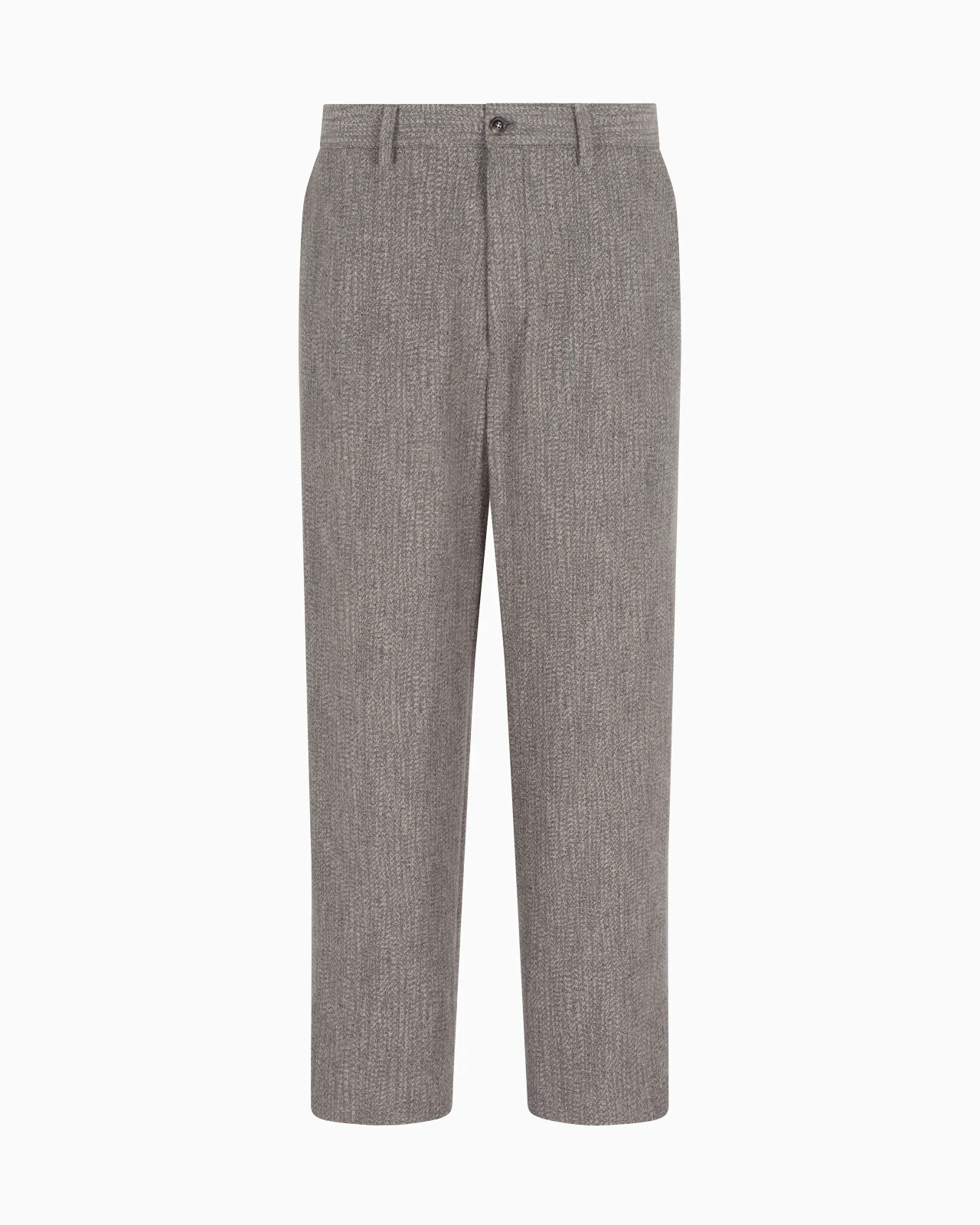 FLAT-FRONT TROUSERS IN A VISCOSE AND WOOL-BLEND JACQUARD - 1