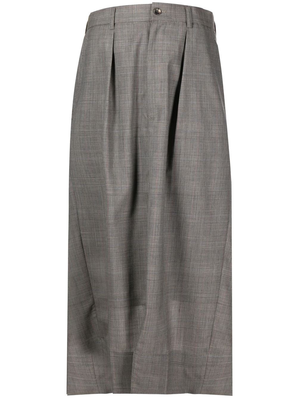 pleat-detailing plaid skirt - 1