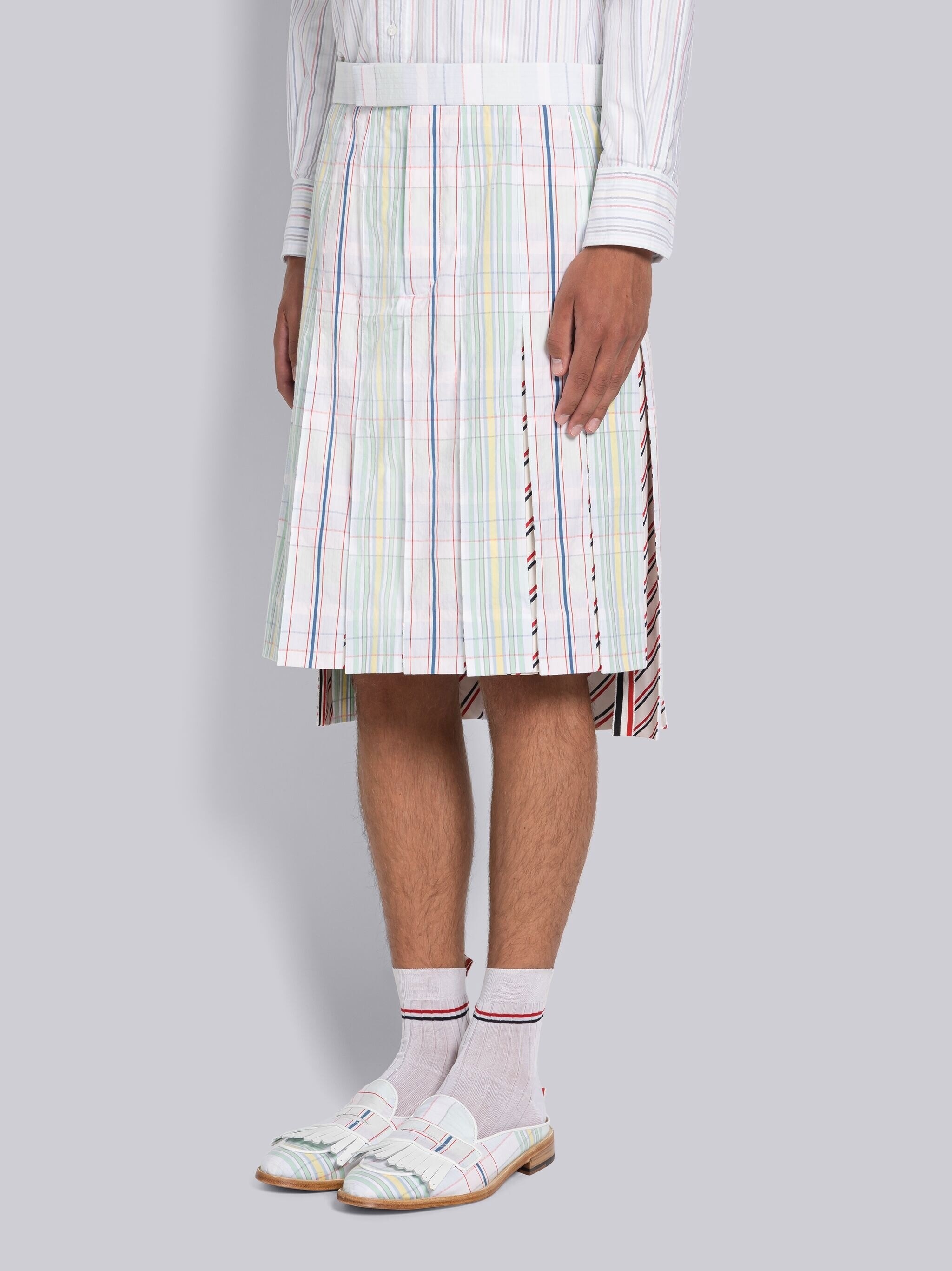 Fun-Mix Gingham Backstrap Classic Pleated Skirt - 2