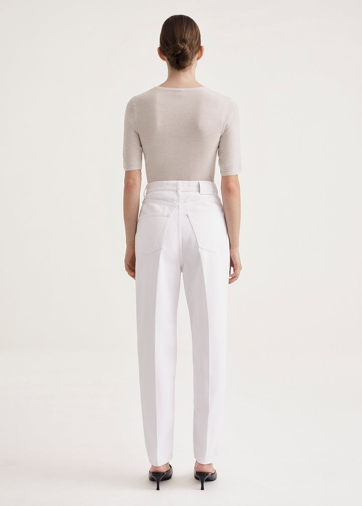 Tapered leg denim coated white - 3