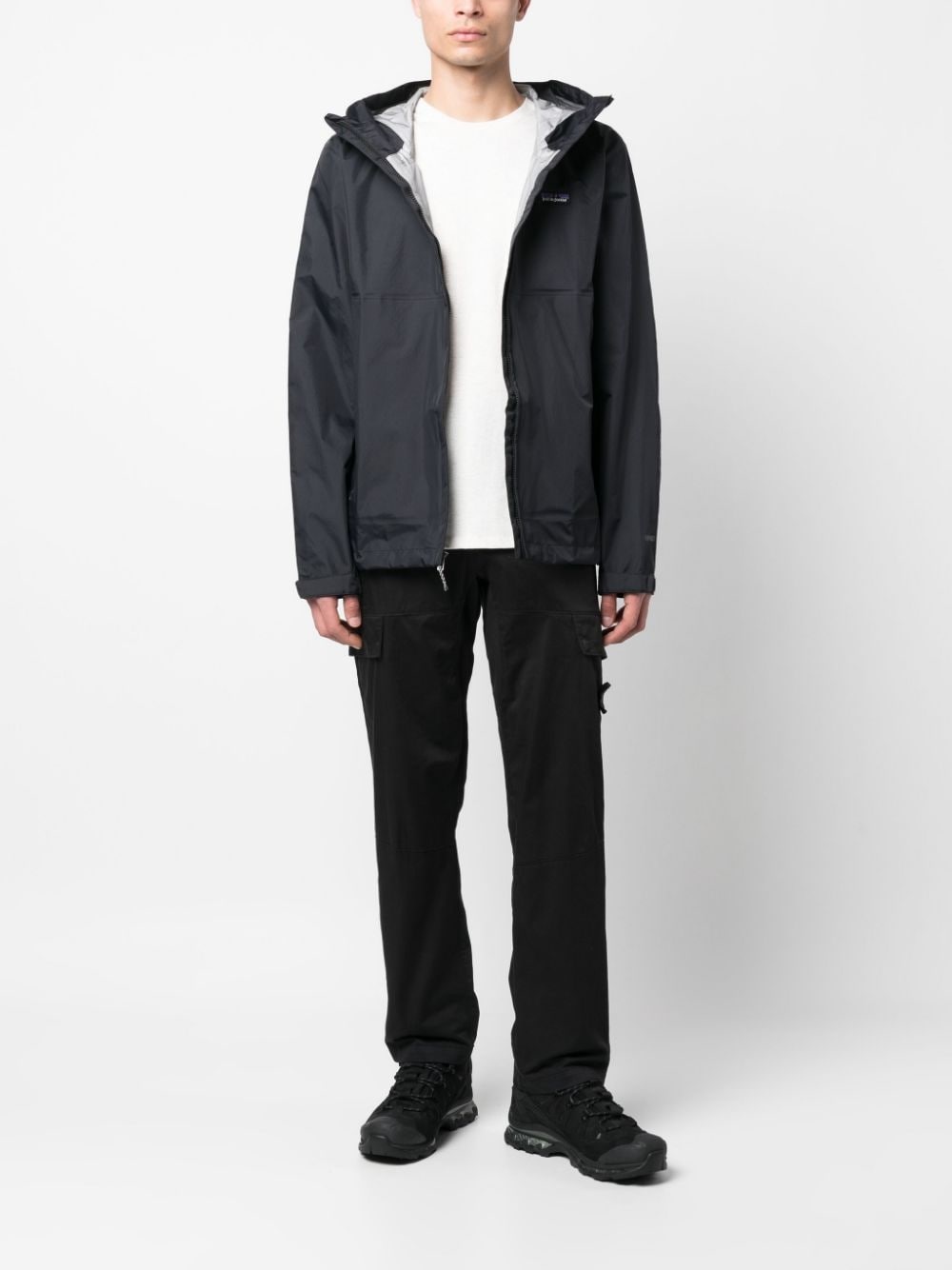 long-sleeve recycled nylon coat - 2