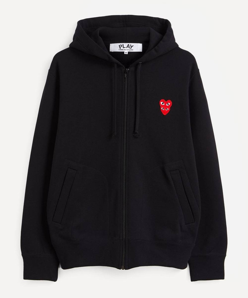 Heart Logo Patch Zip-Up Hoodie - 1