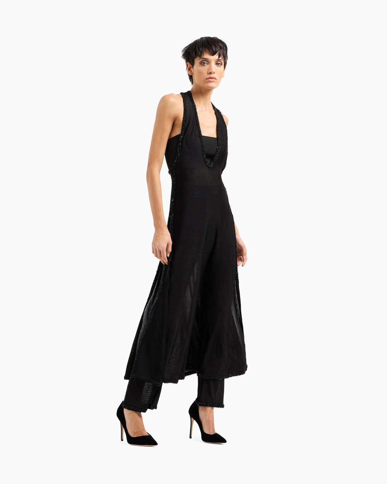 Long viscose dress with embroidery - 2