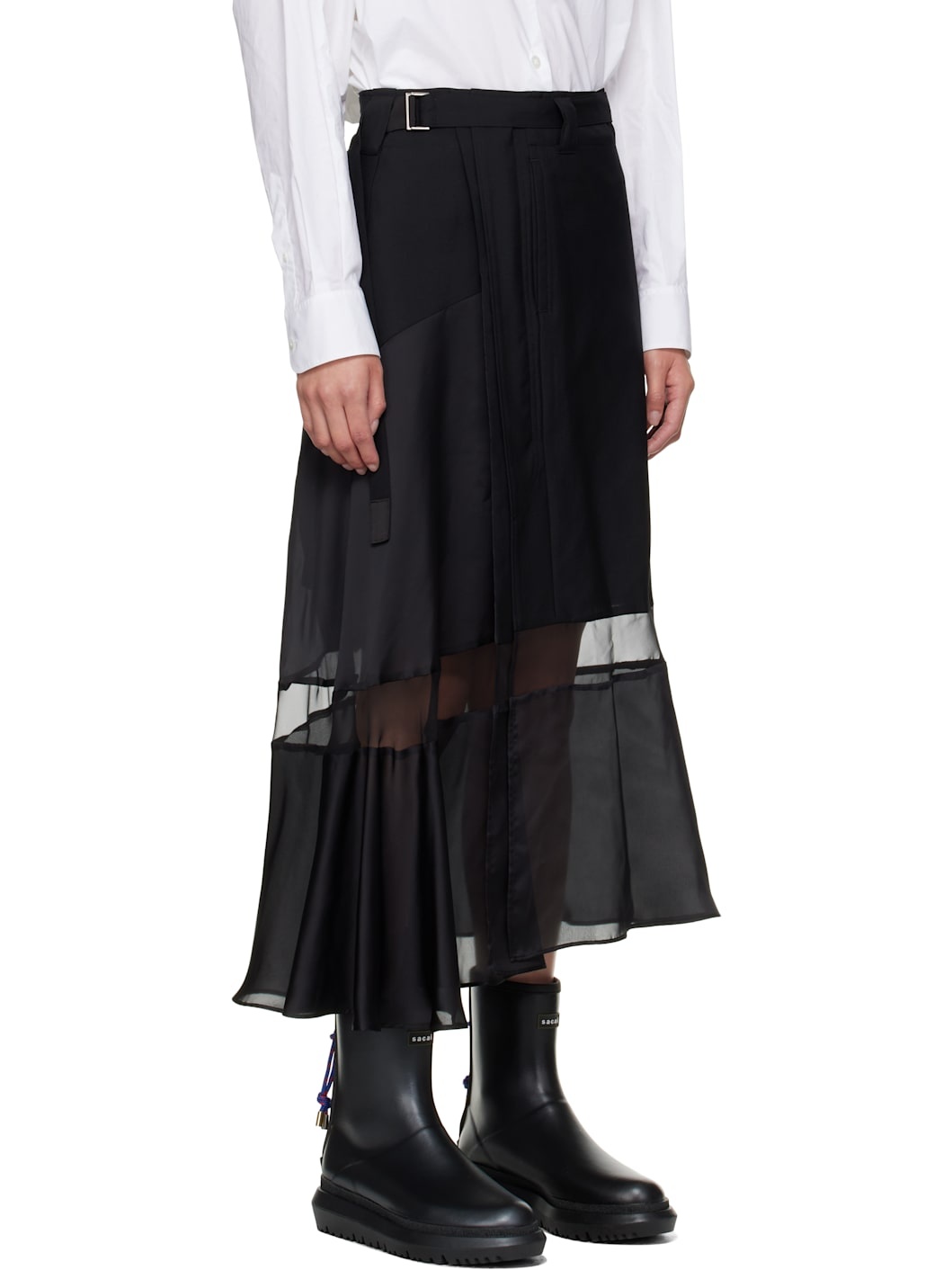 Black Suiting Midi Skirt - 2