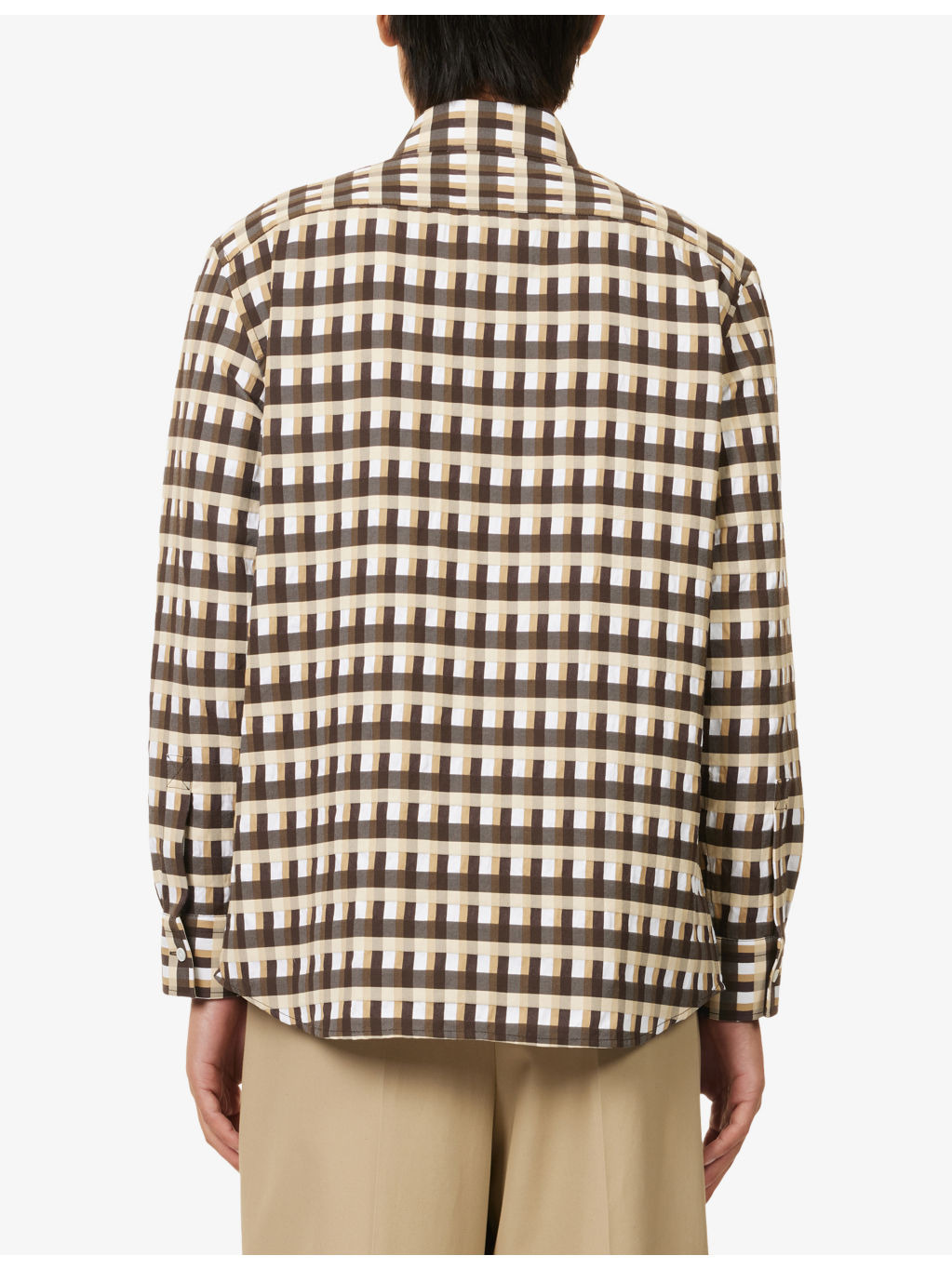 Check-Print Relaxed-Fit Cotton-Poplin Shirt - 4