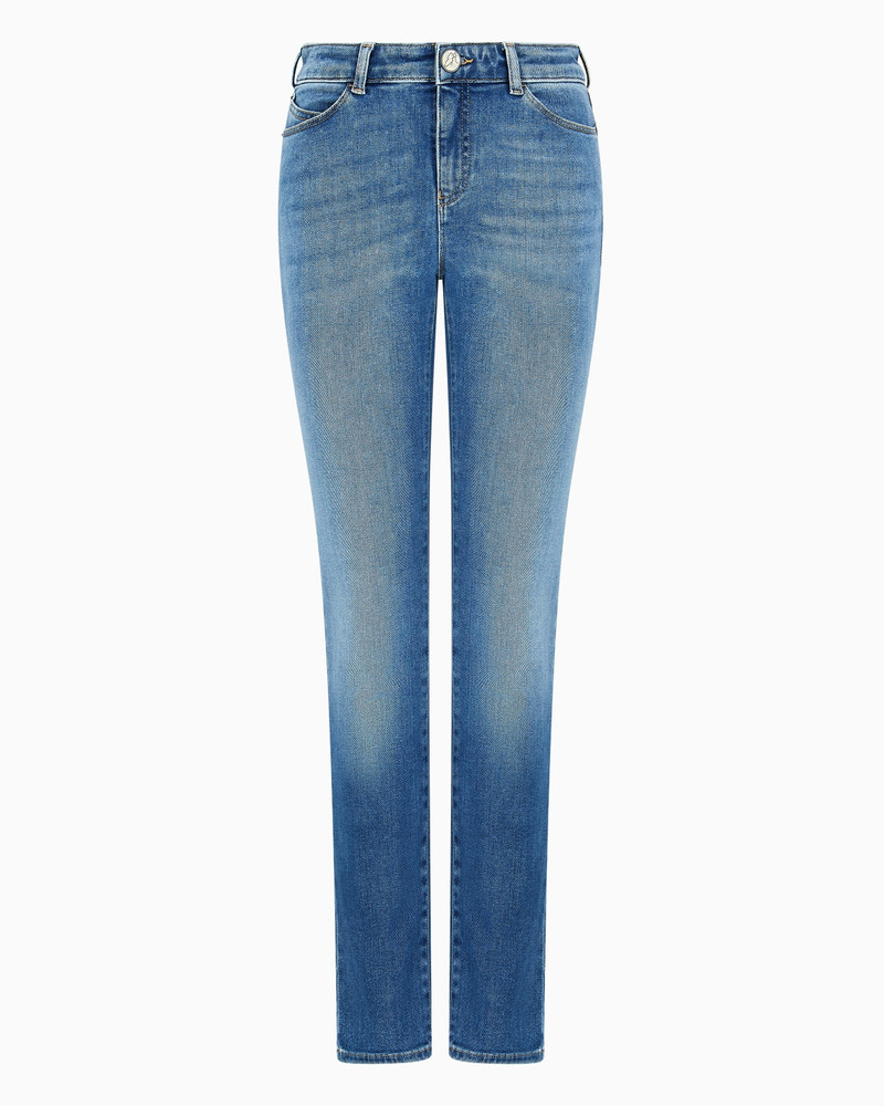 ASV J18 high-waisted skinny-leg jeans in a worn-look organic stretch denim 1