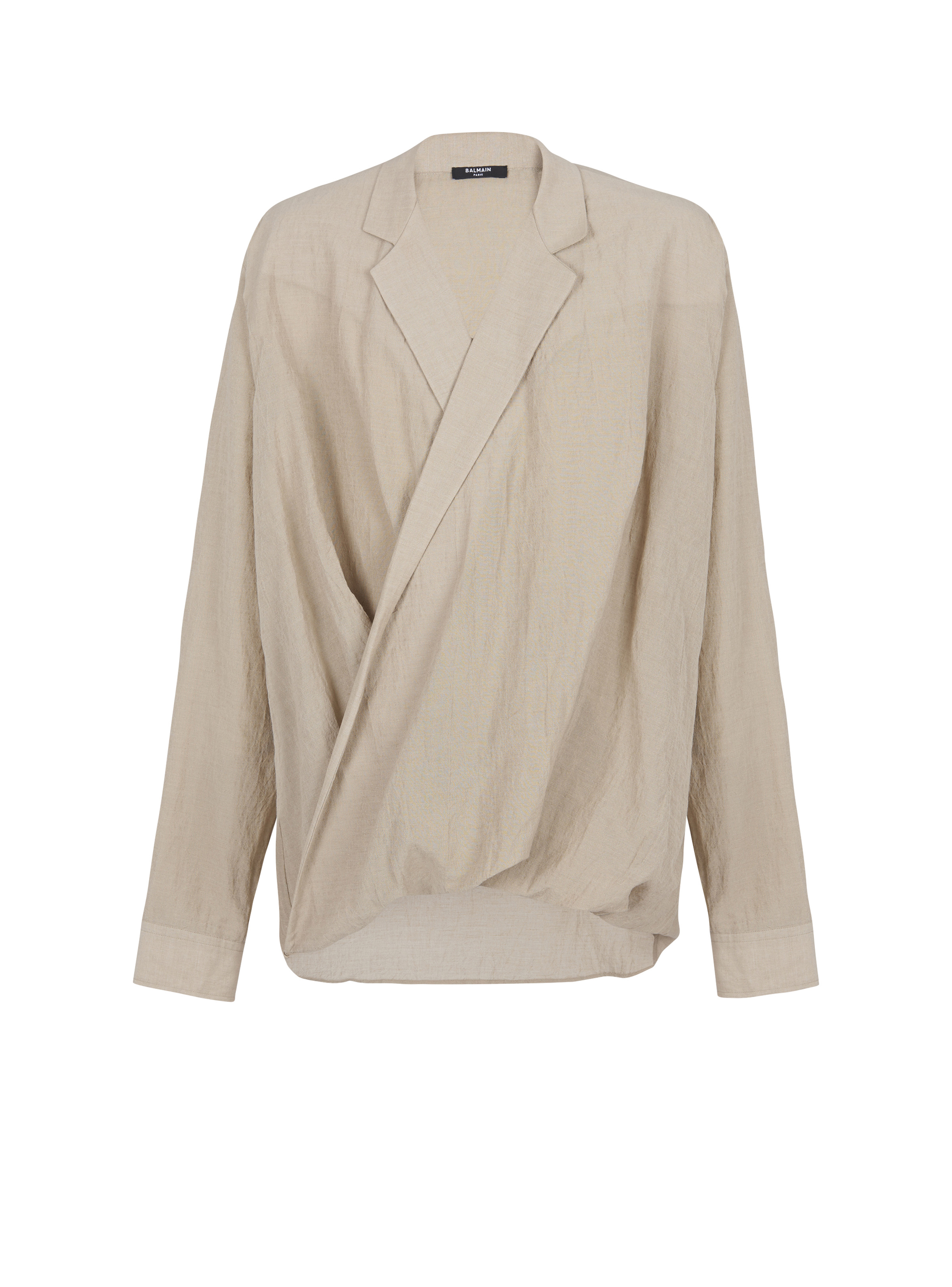 Cotton and linen draped shirt - 1