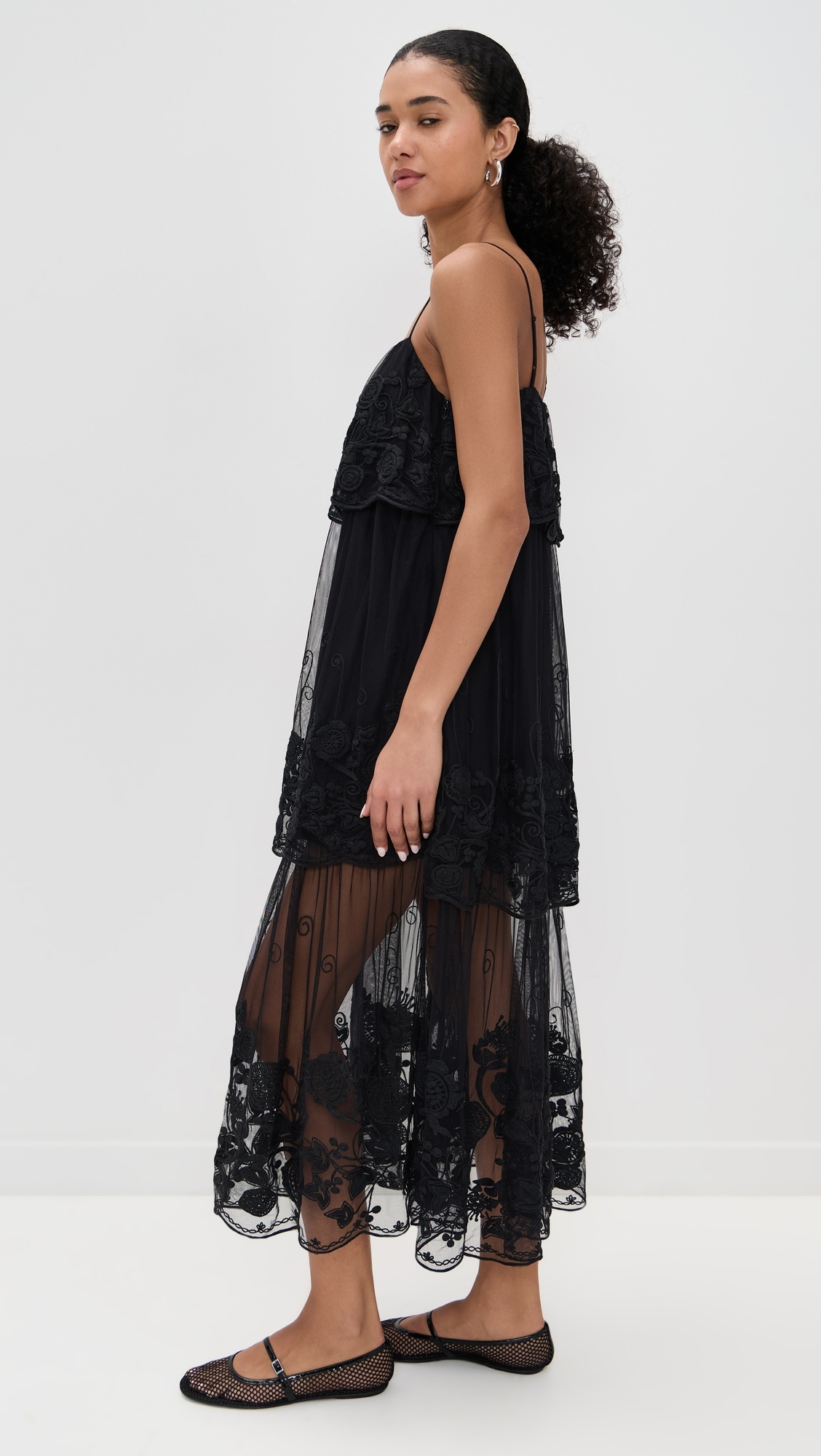 Arielle Lace Tank Tiered Midi Dress - 3