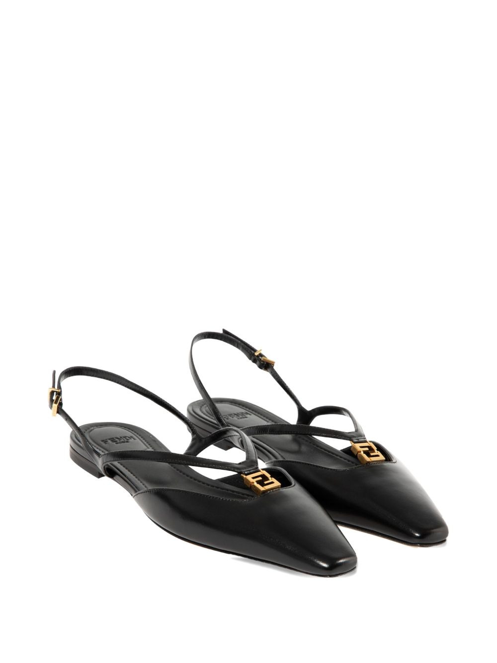 Fold slingback leather flats - 2