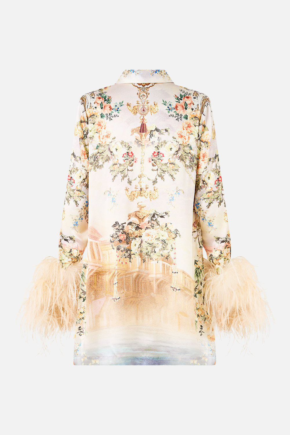 MINI SHIRT DRESS WITH FEATHERS - 8