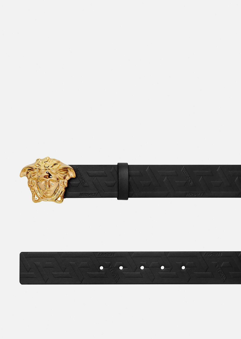 VERSACE La Medusa Greca Leather Belt 4 cm outlook