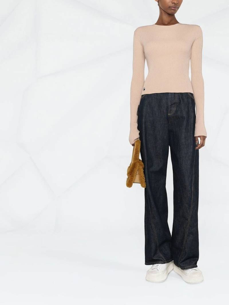 PHILIPP PLEIN lace-up detail knitted top outlook