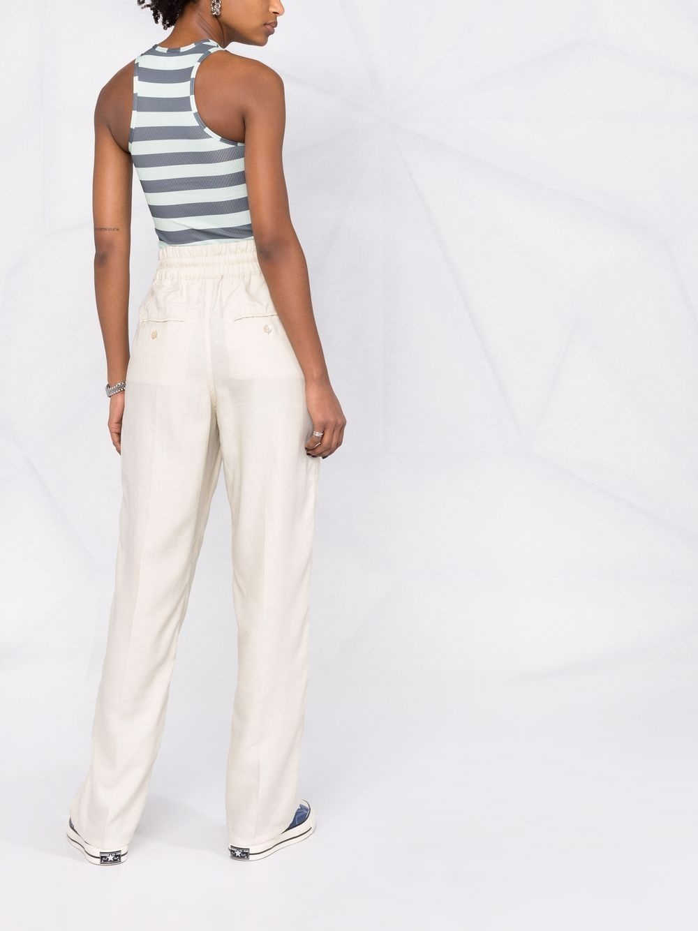 drawstring-waist cotton track pants - 6