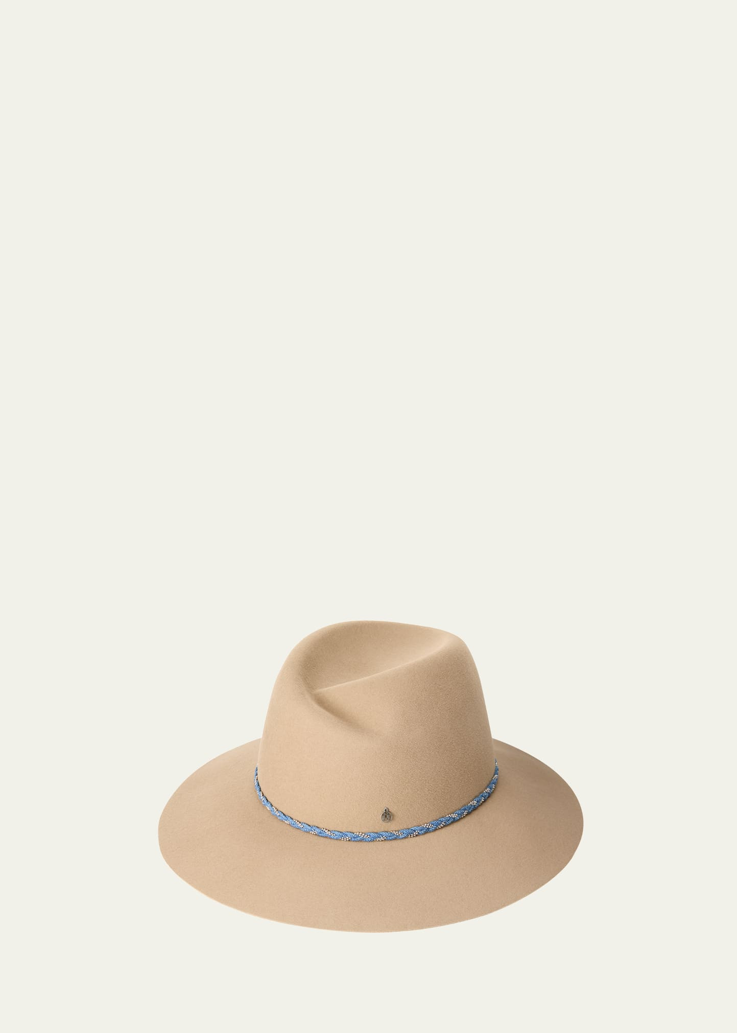 Virginie Braided Denim Wool Felt Fedora Hat - 1