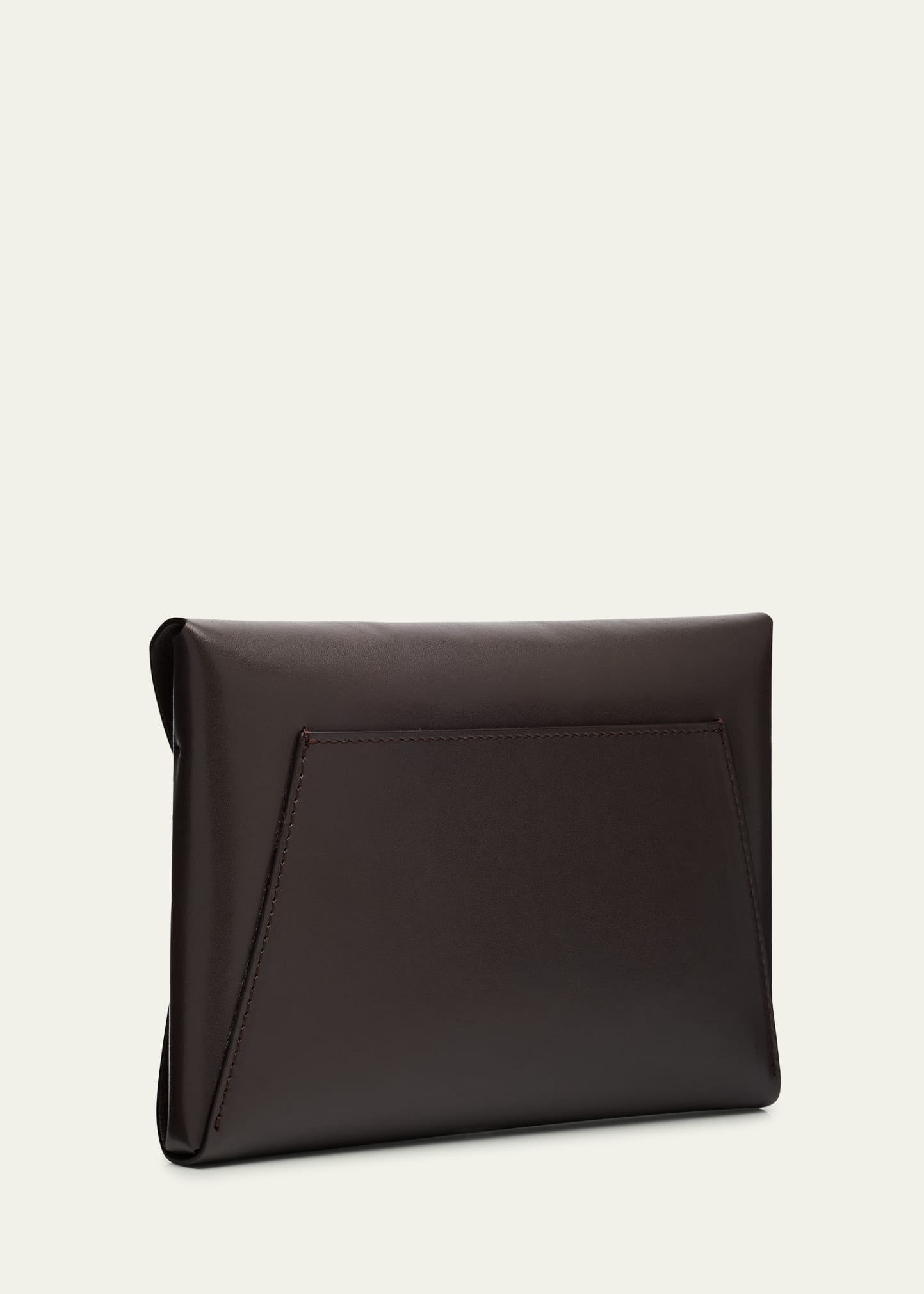 Envelope Flap Leather Clutch Bag - 3
