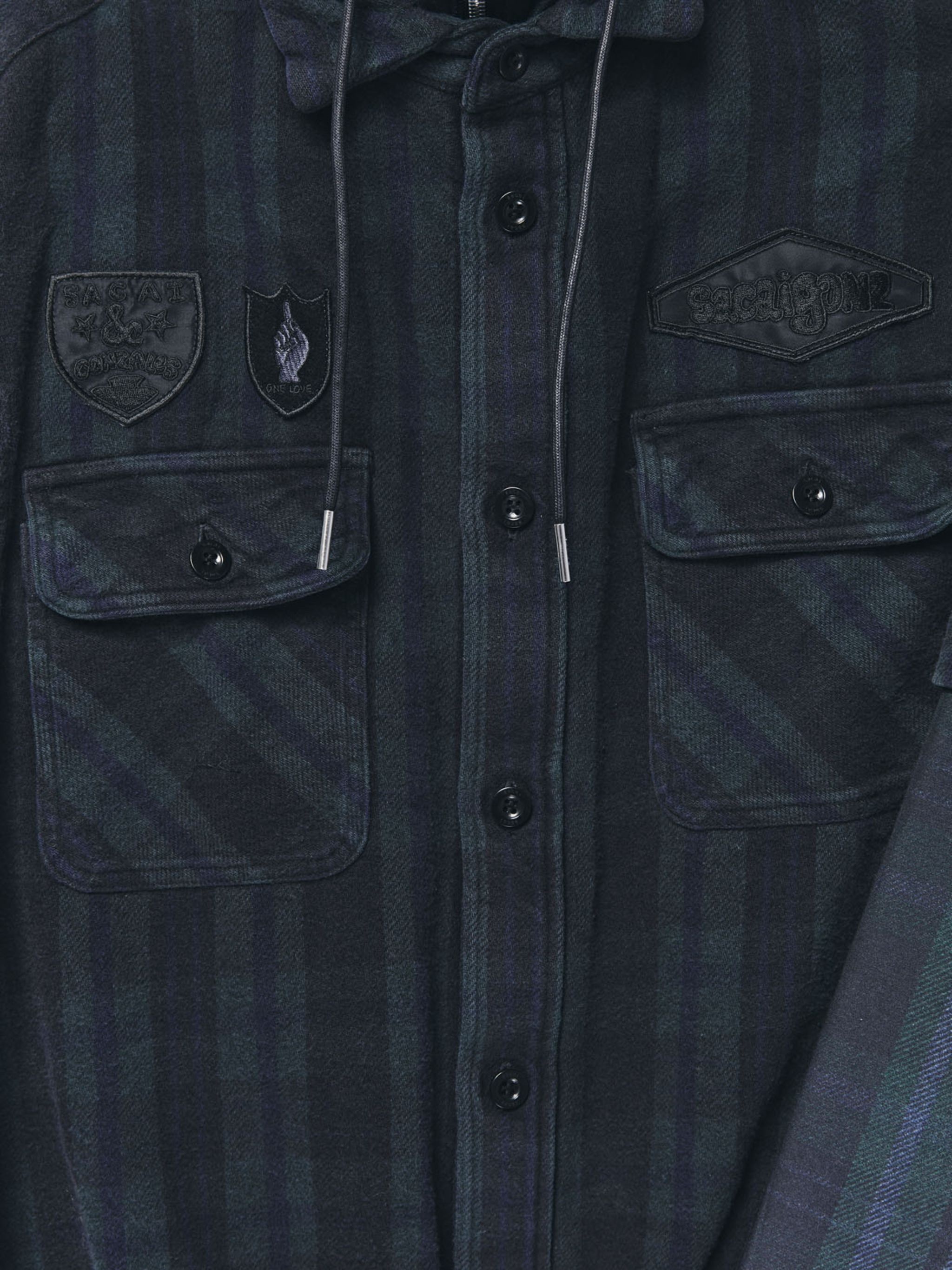 sacai 国内買付 Gonz Multi Patch Plaid Shirt sacai sacai Gonz Multi Patch Plaid Hoodie | REVERSIBLE