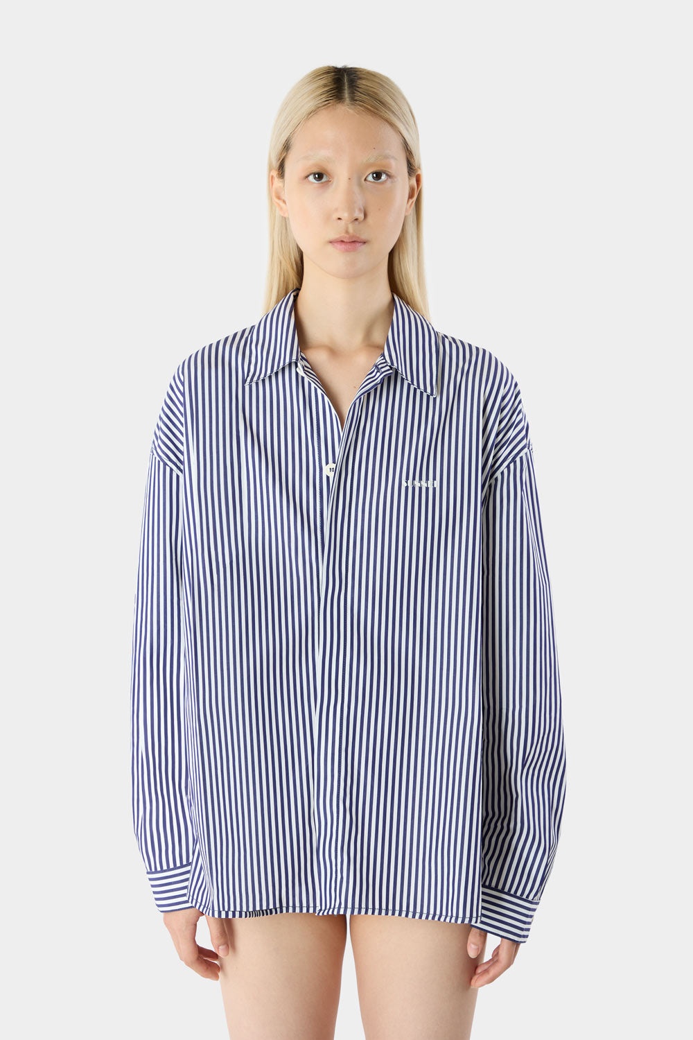 OVER SHIRT / blue & white stripes - 2