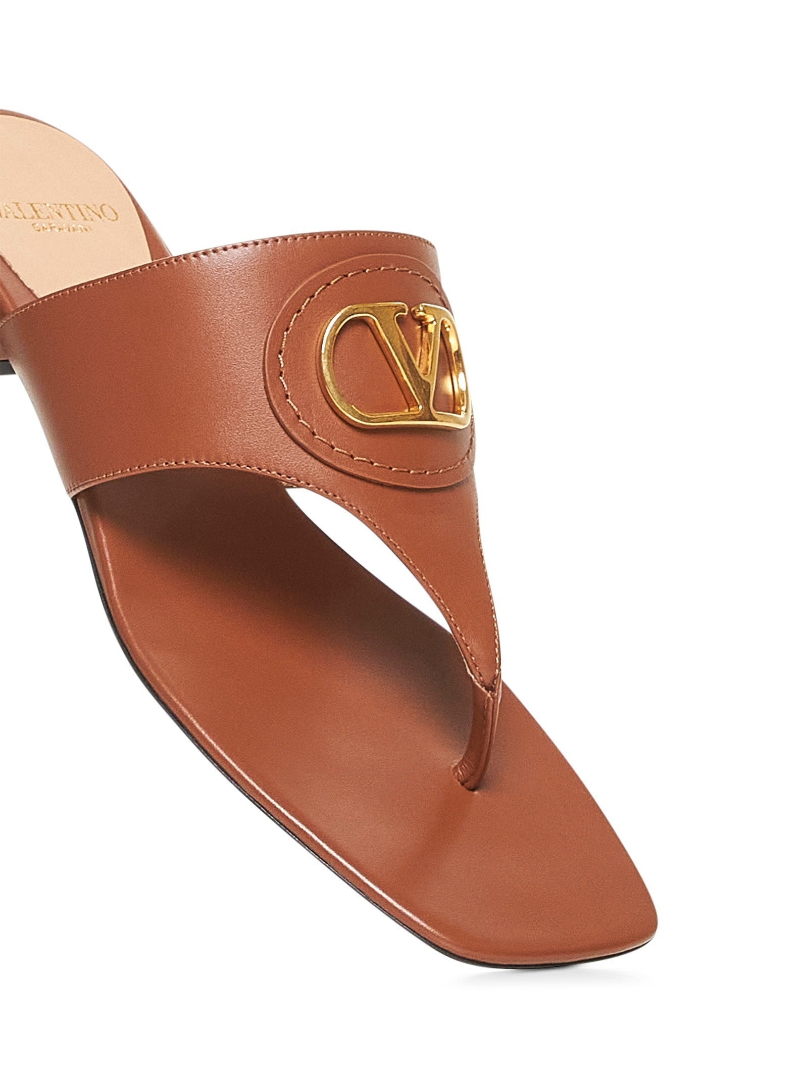 Valentino Garavani Women Tobacco Vlogo Signature Thong Sandals - 4