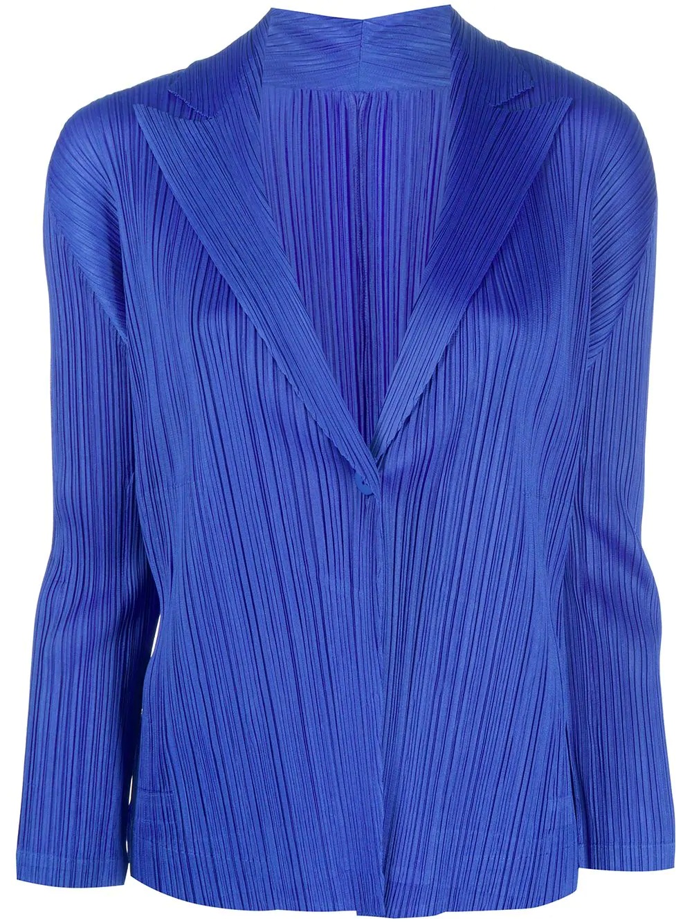 pleated single-breasted blazer - 1