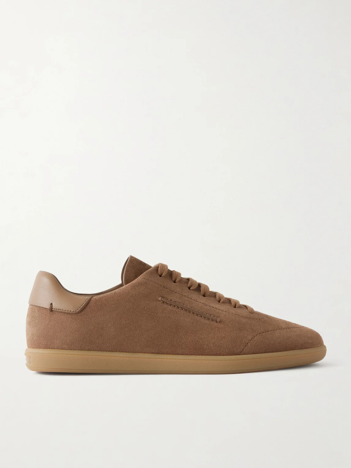 232 Leather-Trimmed Suede Sneakers - 1