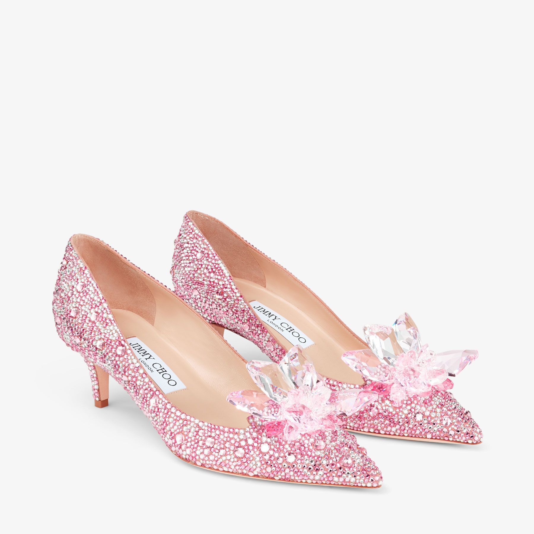 Allure
Rose Mix Suede and Crystal Covered Pointy Toe Pumps - 2