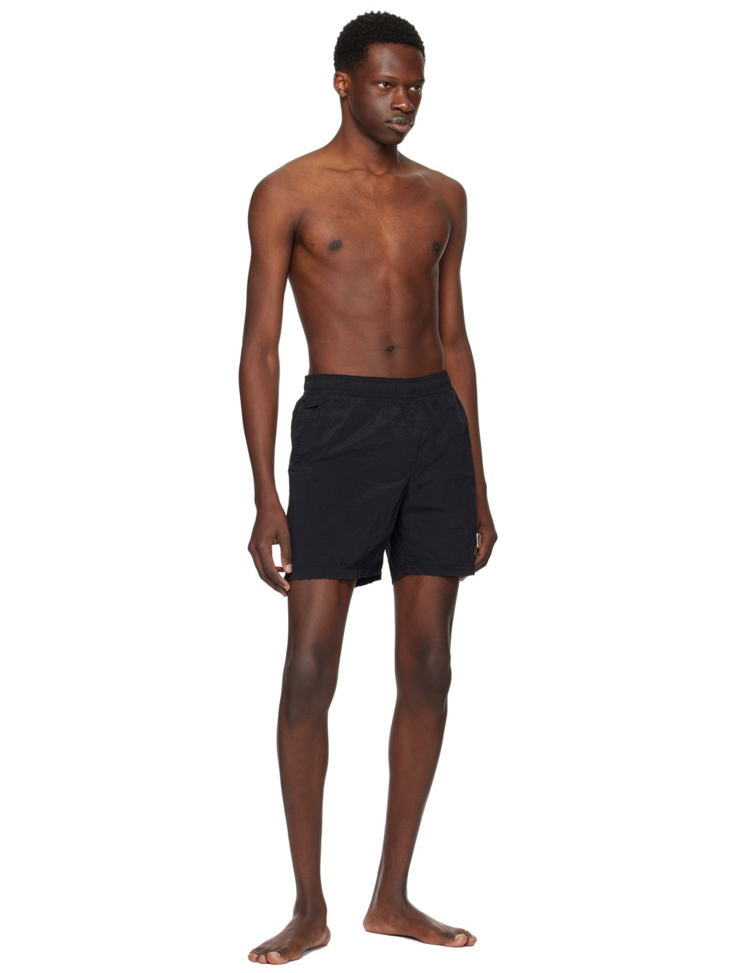 Black Crinkled Swim Shorts - 5