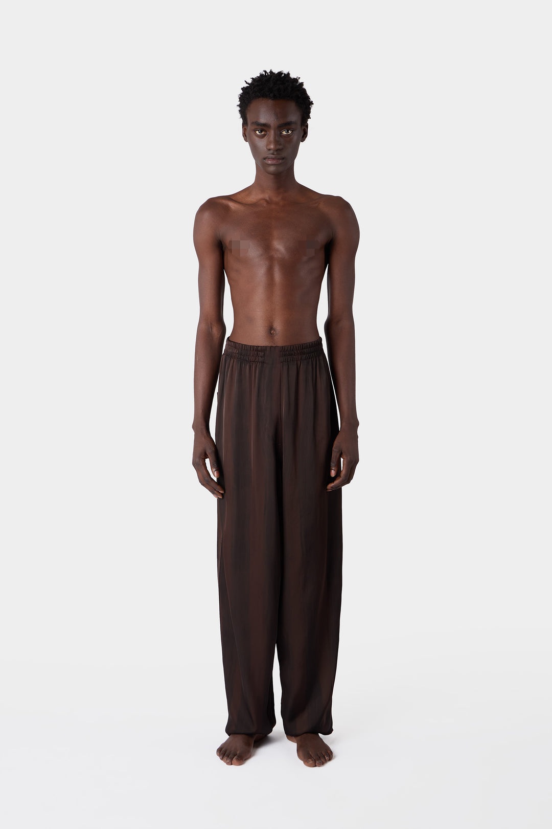 ELASTIC PANTS / brown - 3