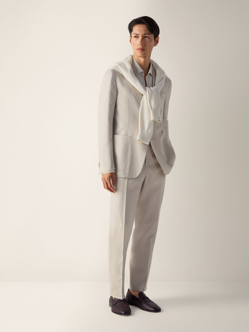 ZEGNA IVORY OASI LINO JACKET outlook