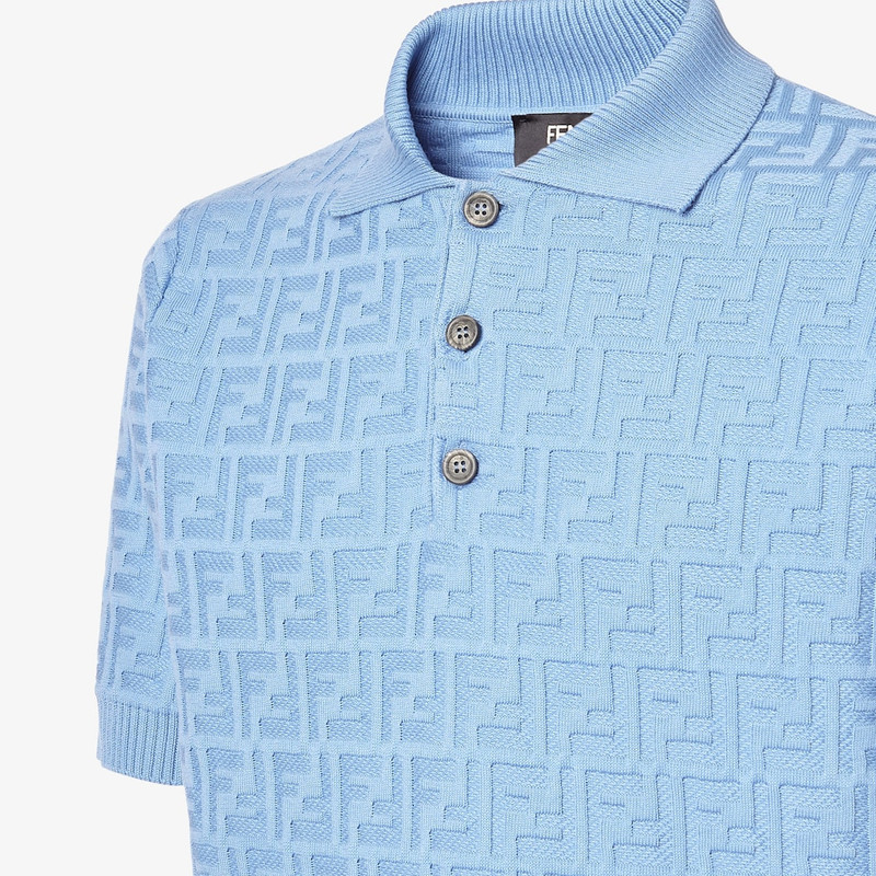Polo shirt Light blue FF cotton polo shirt 3