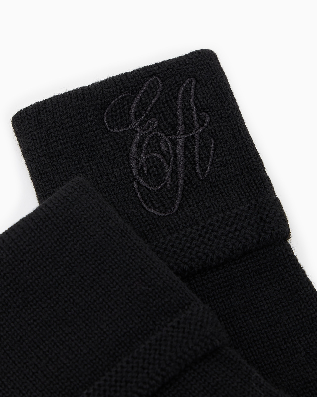 WOOL KNIT GLOVES WITH EA SIGNATURE LOGO EMBROIDERY - 2