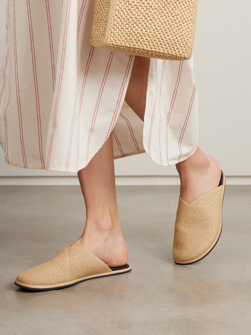 NEOUS Attik raffia mules Neutral outlook