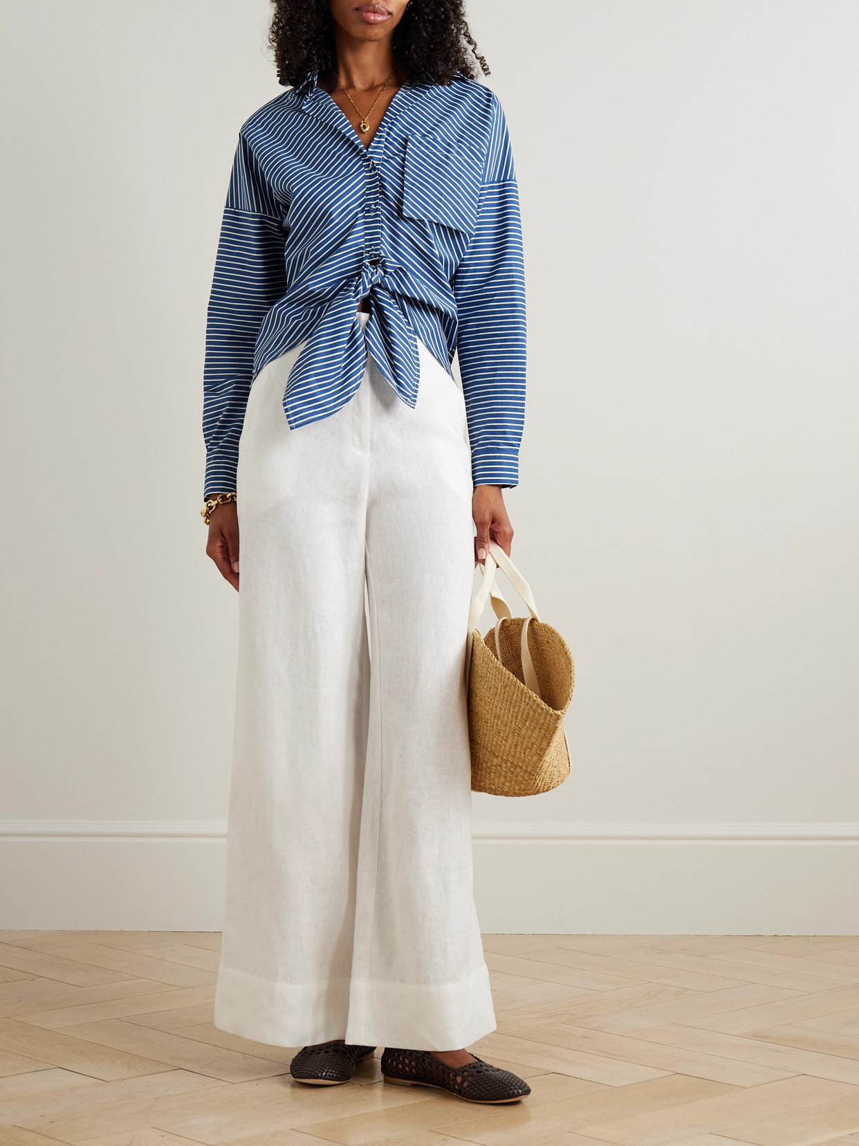 Me Hablas Linen Wide-leg Pants - 2