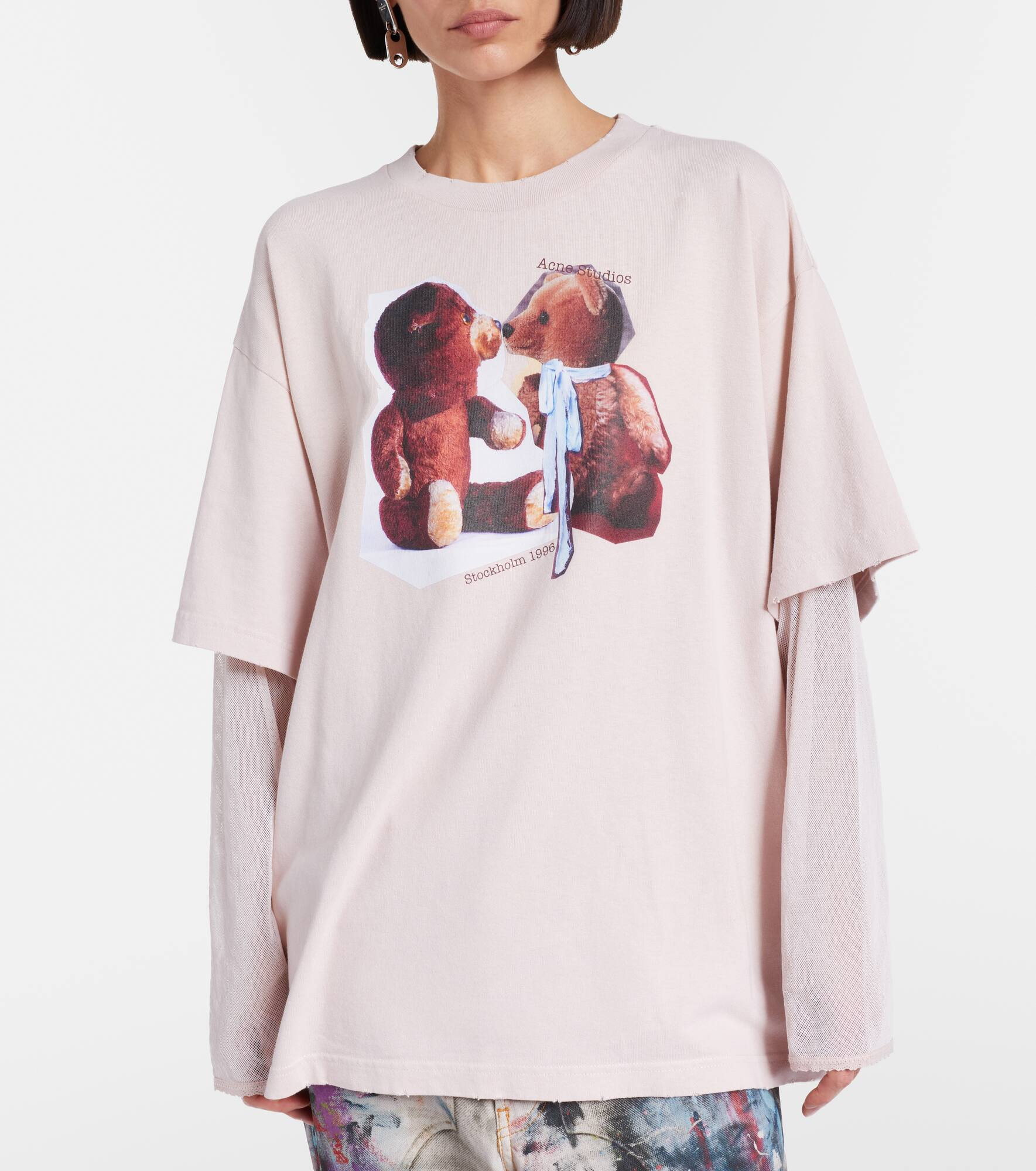 Layered printed cotton T-shirt - 6