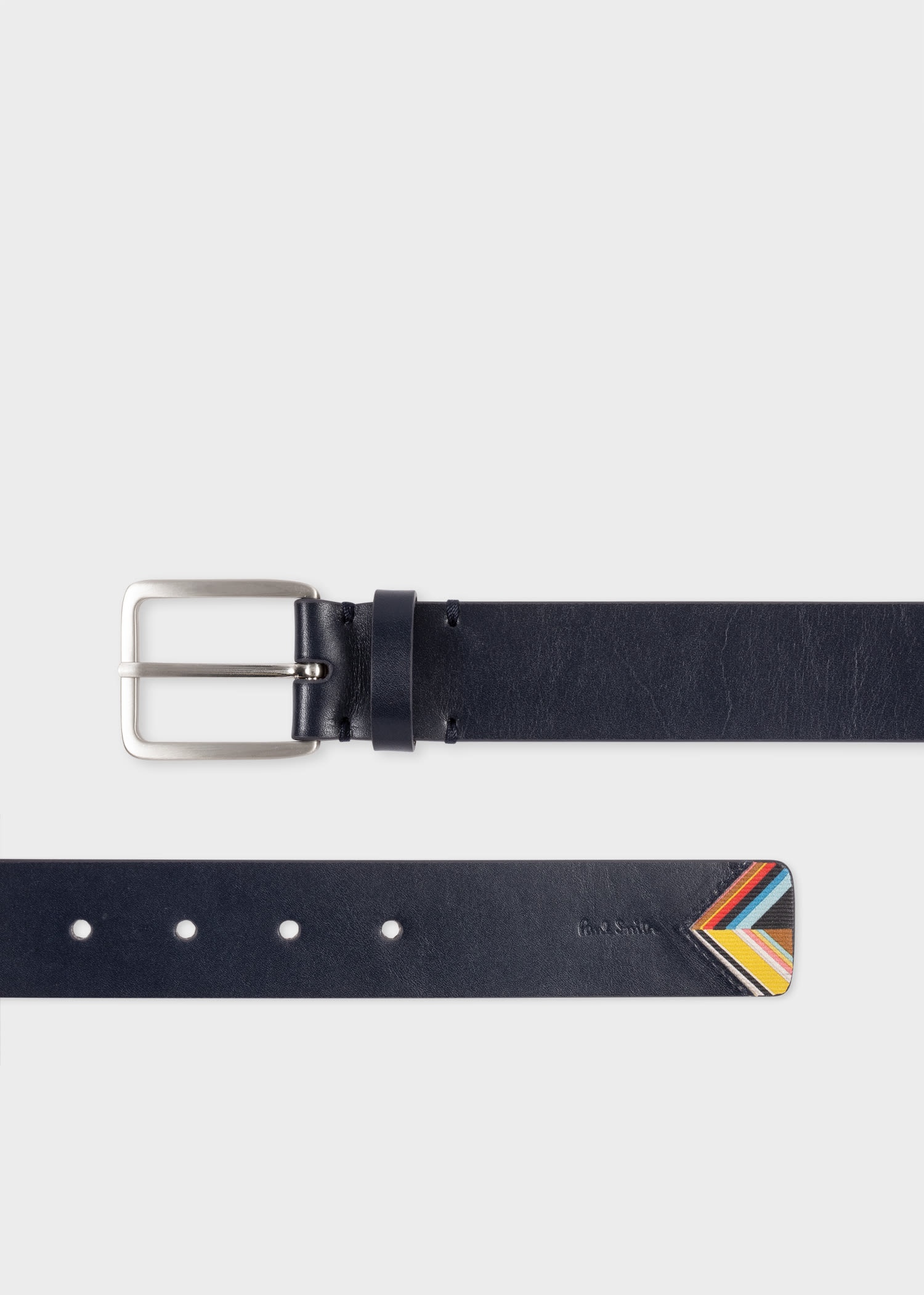'Signature Stripe' Trim Leather Card Holder & Belt Gift Set - 2