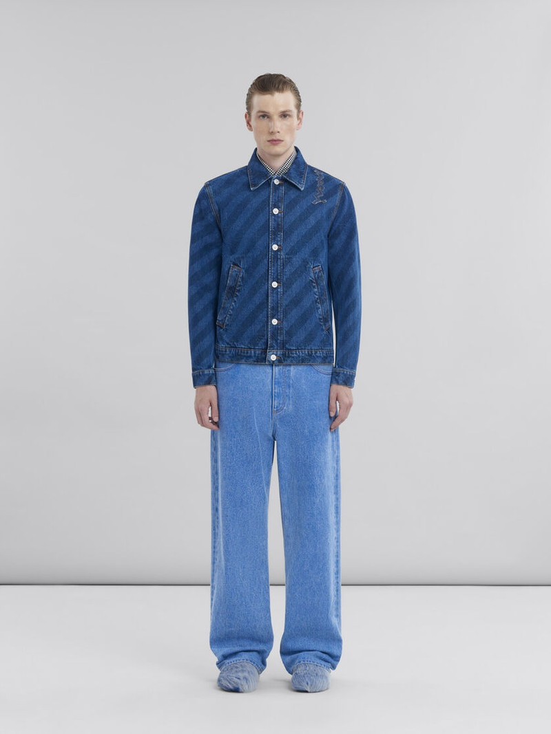 Marni BLUE STRIPED DENIM JACKET outlook