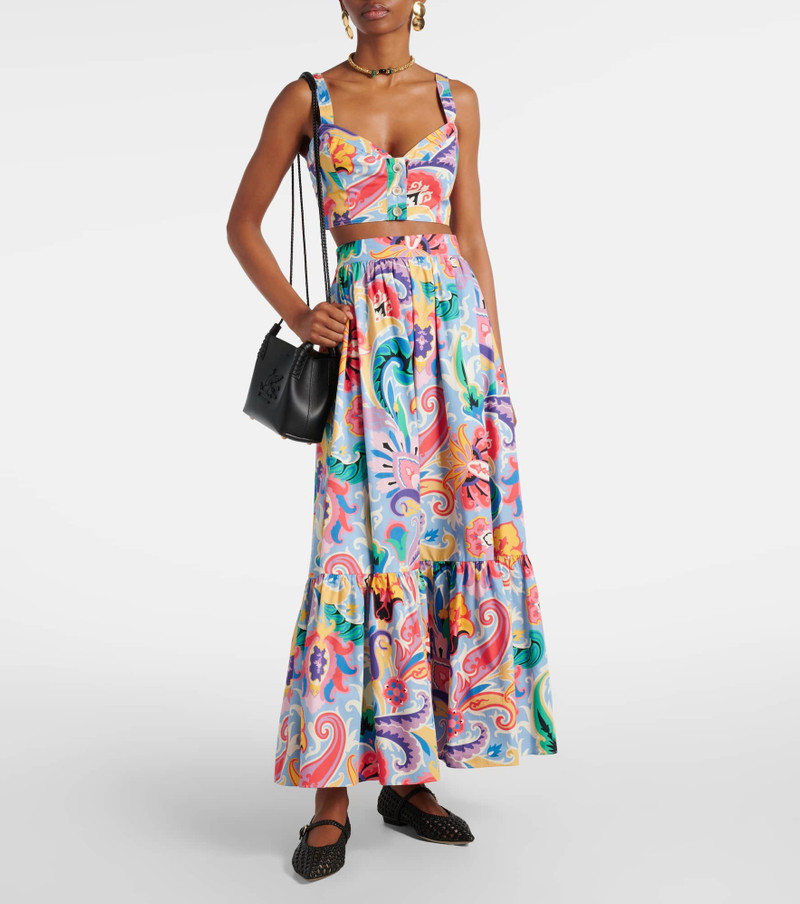 Etro Printed cotton maxi skirt outlook