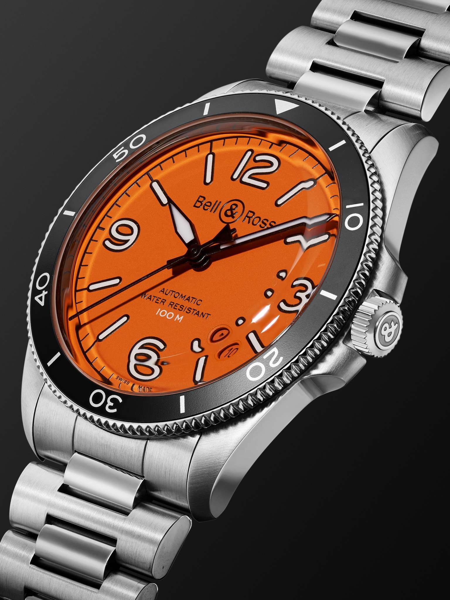 BR V2-92 Orange Limited Edition Automatic 41mm Stainless Steel Watch, Ref. No. BRV292-O-ST/SST - 4