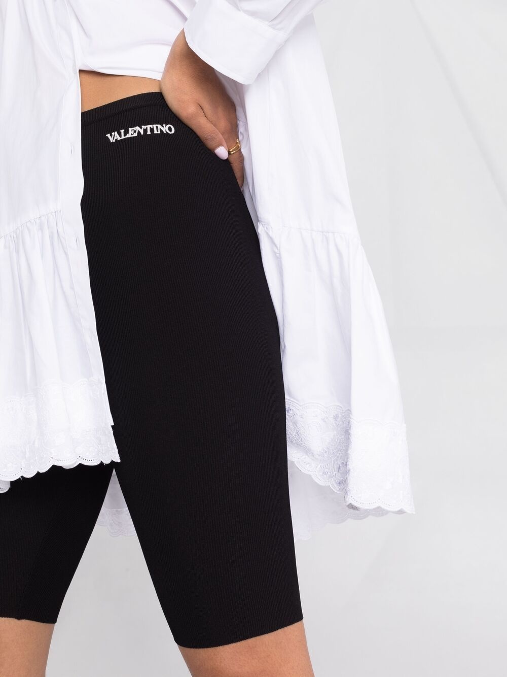logo-embroidered cycling shorts - 3