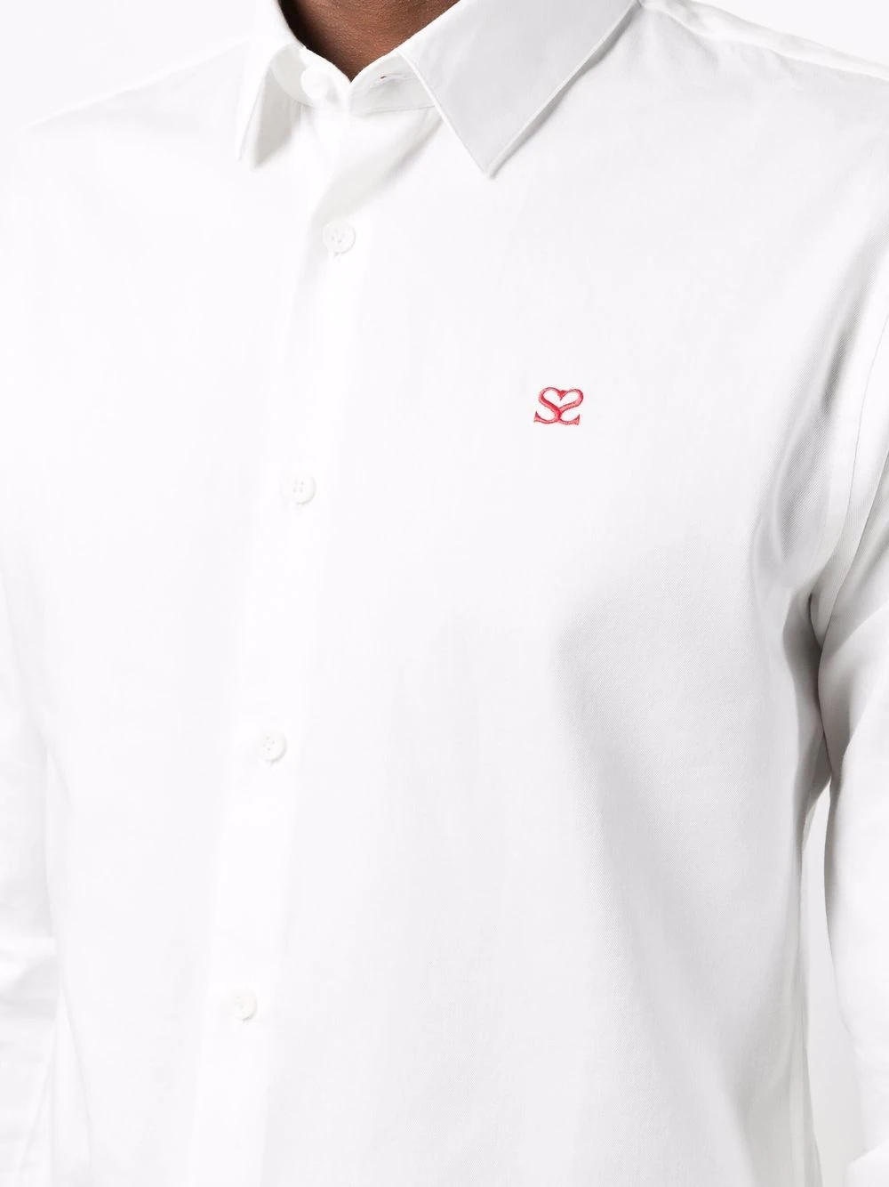 embroidered logo chambray shirt - 5