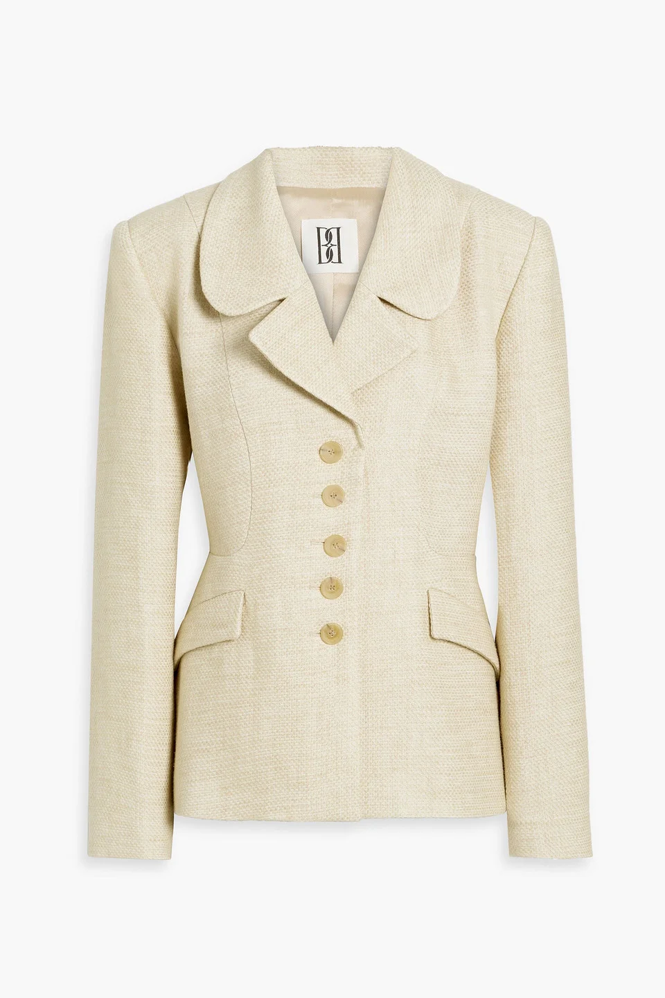 Adrienna linen-blend canvas blazer - 1