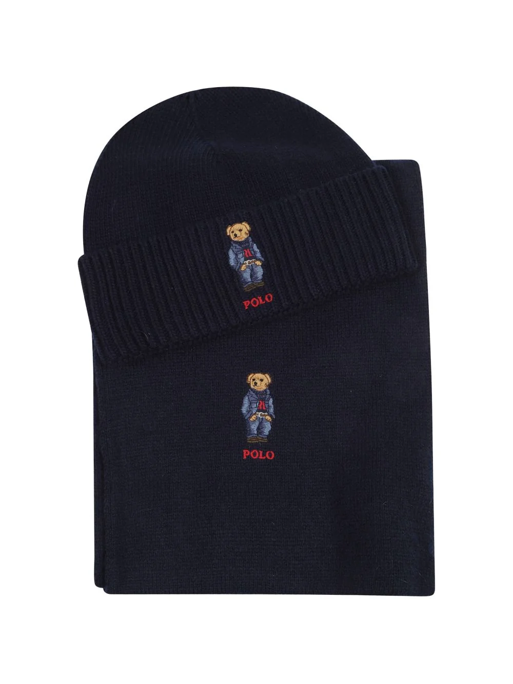 logo beanie hat and scarf set - 1