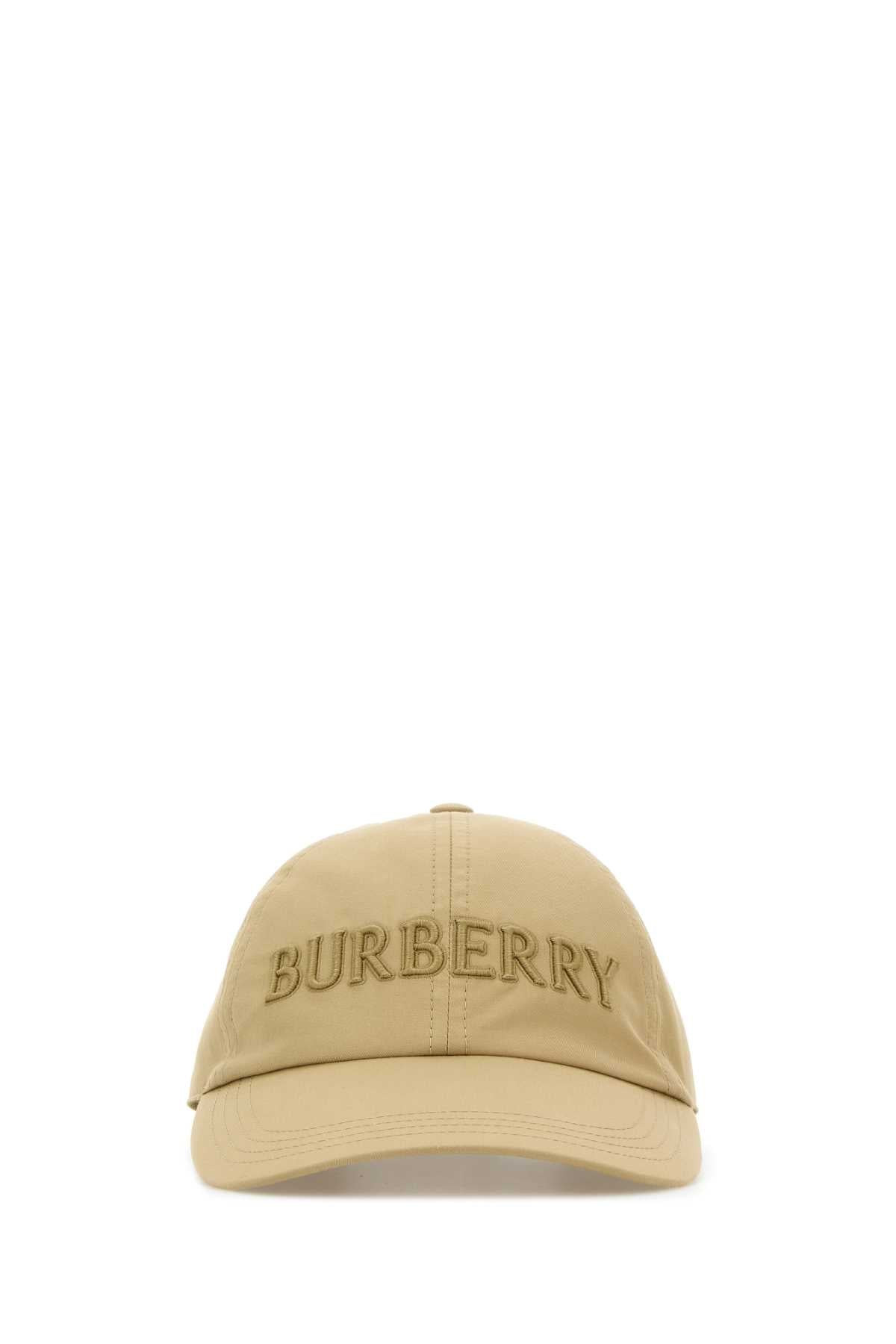 Burberry Women Beige Cotton Baseball Cap - 1