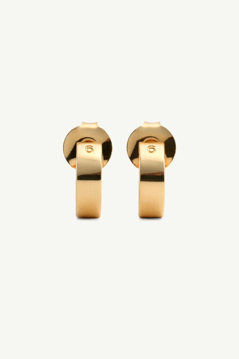 Gold numeric hoop earrings 1