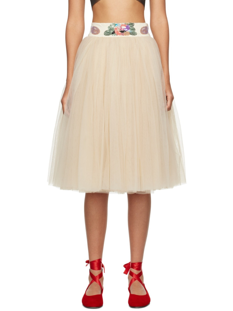 Beige Sunset Lily Midi Skirt - 1