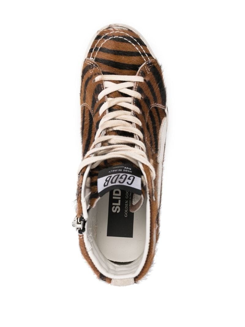 zebra-print high-top sneakers - 4