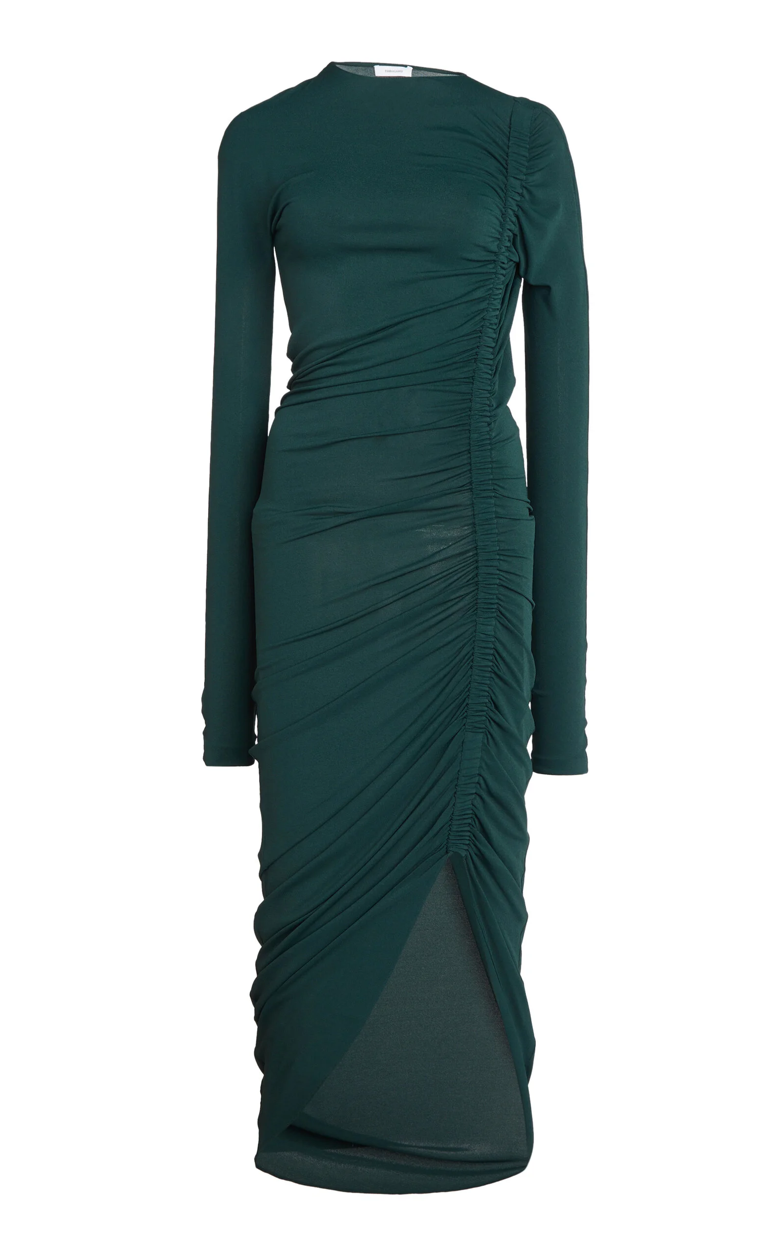 Ruched Jersey-Knit Midi Dress green - 1