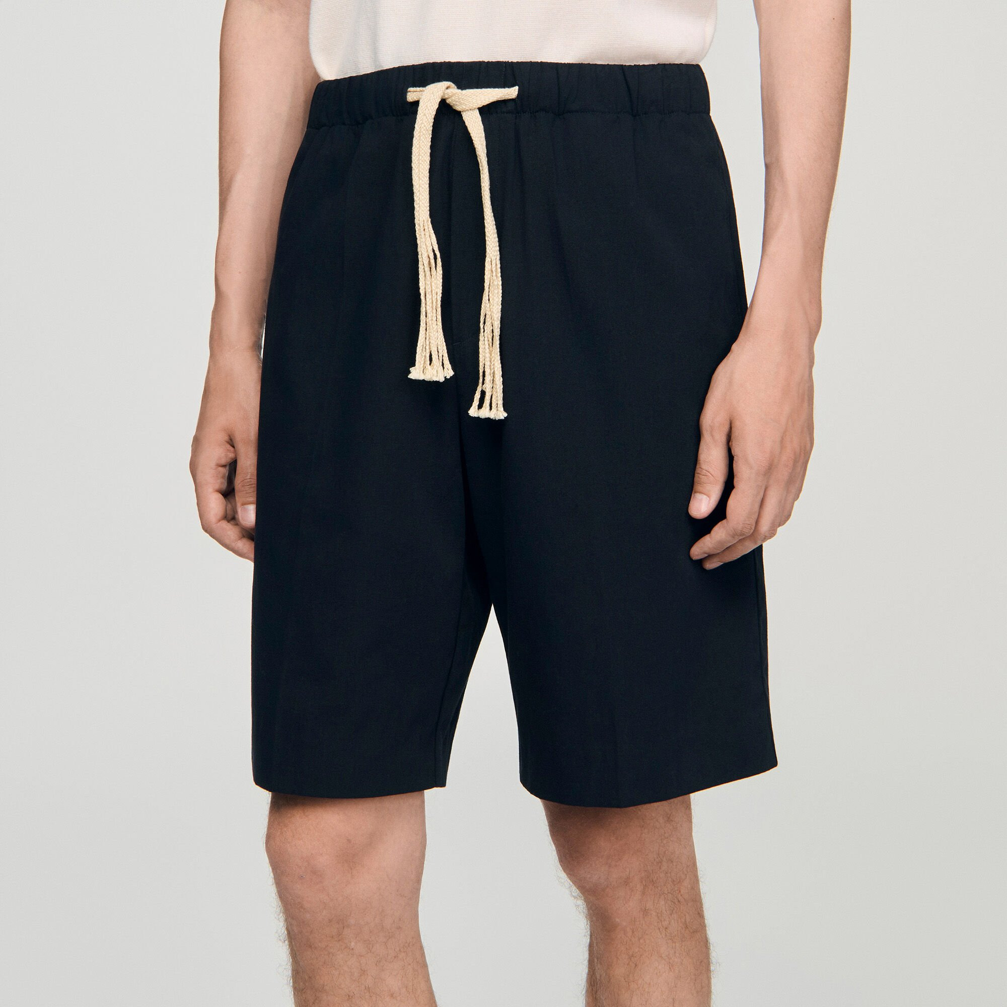 ELASTICATED WAIST COTTON SHORTS - 3