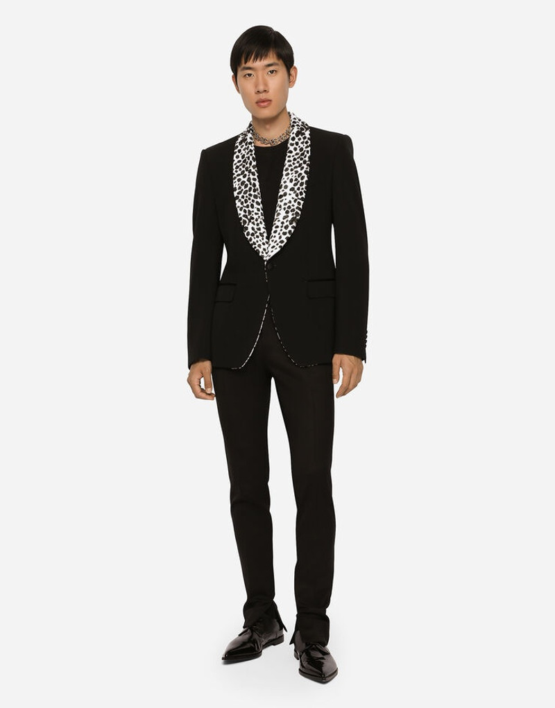 Single-breasted stretch wool Sicilia-fit tuxedo jacket 4